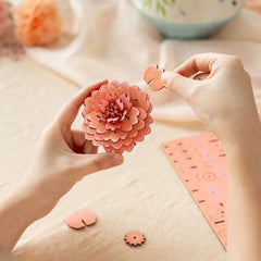 Robotime Wood Bloom Pink Dahlia