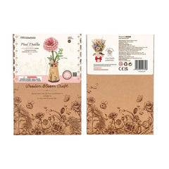 Robotime Wood Bloom Pink Dahlia