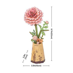 Robotime Wood Bloom Pink Dahlia