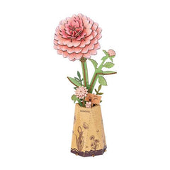Robotime Wood Bloom Pink Dahlia
