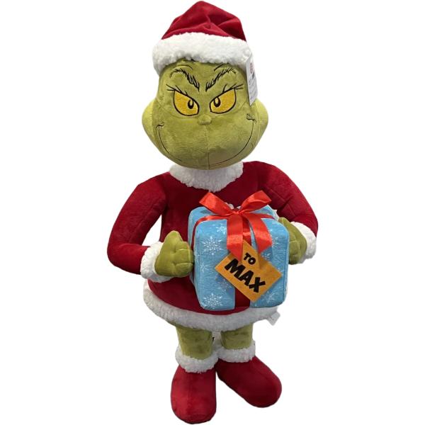 Dr.Seuss - Holiday Greeter Grinch with Present For Max 56cm
