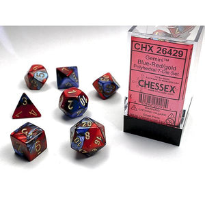 Chessex Polyhedral 7-Die Set Gemini Blue-Red/Gold