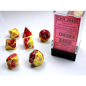 Chessex Polyhedral 7-Die Set Gemini Red-Yellow/White