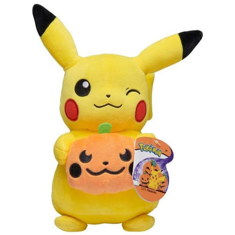 Pokemon Plush Seasonal Halloween Assortment 8in Pikachu with Pumpkin