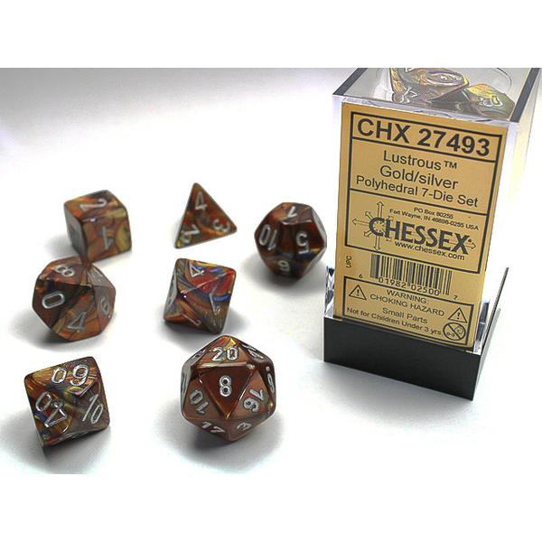 Chessex Polyhedral 7-Die Set Lustrous Gold/Silver