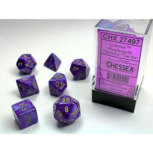 Chessex Polyhedral 7-Die Set Lustrous Purple/Gold