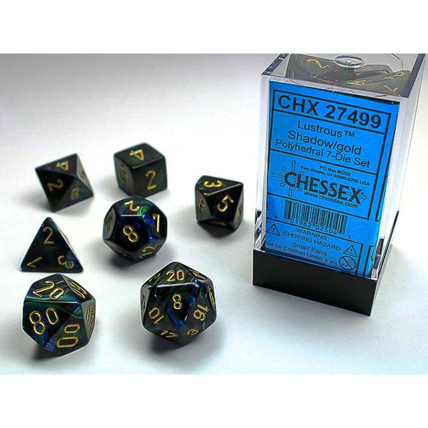 Chessex Polyhedral 7-Die Set Lustrous Shadow/Gold