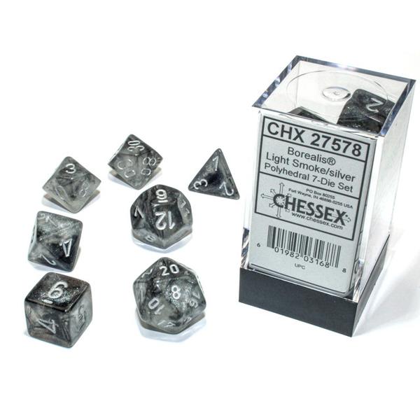 Chessex Polyhedral 7-Die Set Borealis Luminary Smoke/Silver