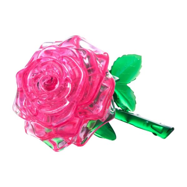 3D Crystal Puzzle - Pink Rose