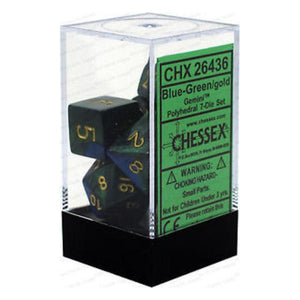 Chessex Polyhedral 7-Die Set Gemini Blue-Green/Gold
