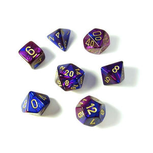 D7-Die Set Dice Gemini Polyhedral Blue-Purple/Gold