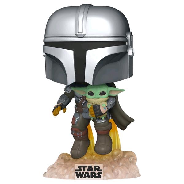 Star Wars: The Mandalorian - Mandalorian with the Child Jetpack Flying Pop! Vinyl