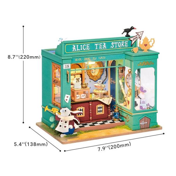 Robotime DIY Mini House Alices Tea Store Coloured Wooden Kit