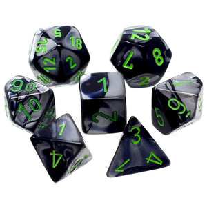Chessex Polyhedral 7-Die Set Gemini Black-Grey/Green