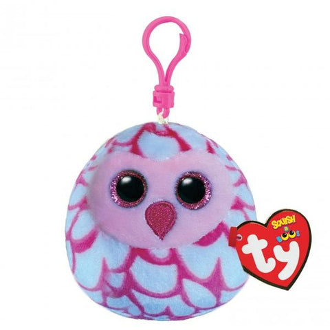 TY Squish A Boo Mini Pinky Owl Pink Clip